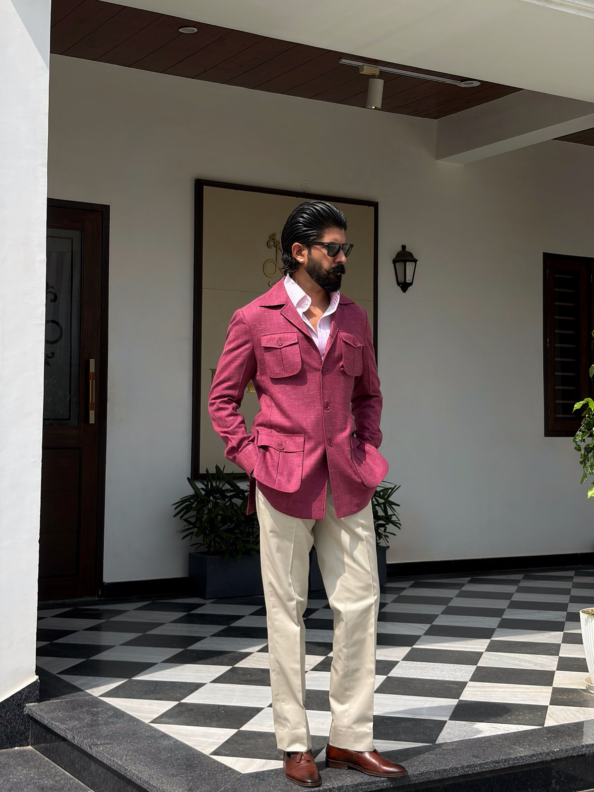 Dusty Wine Safari Jacket