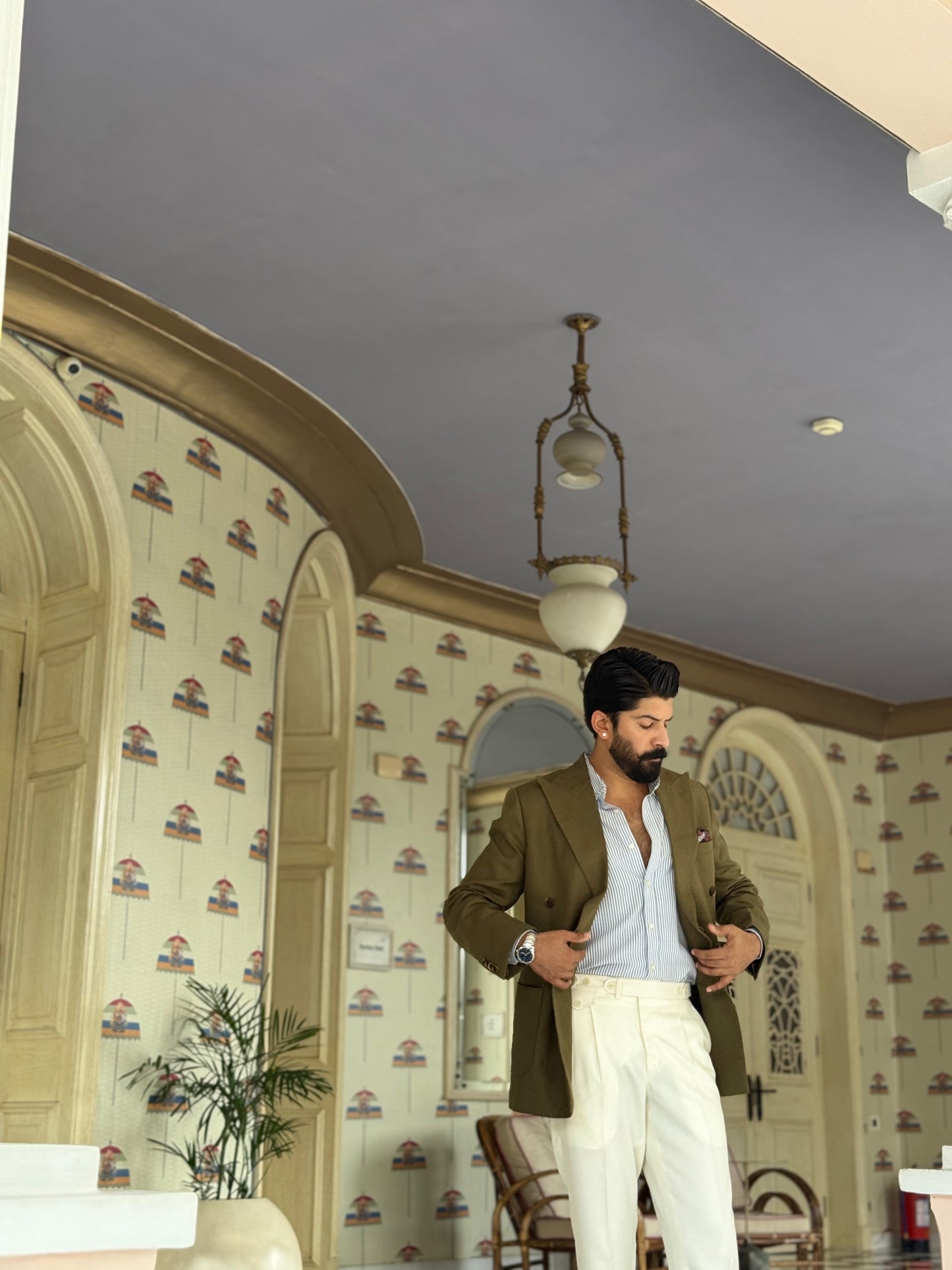 Linen Double Breasted Blazzer With Trouser