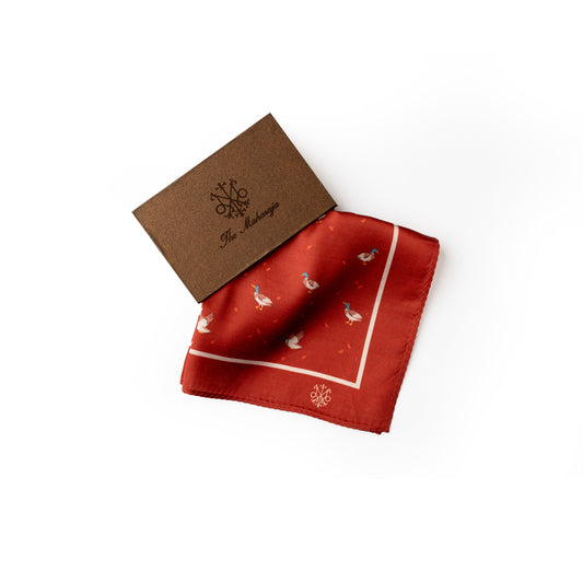 Maharaja Rust Mallard Silk Pocket Square
