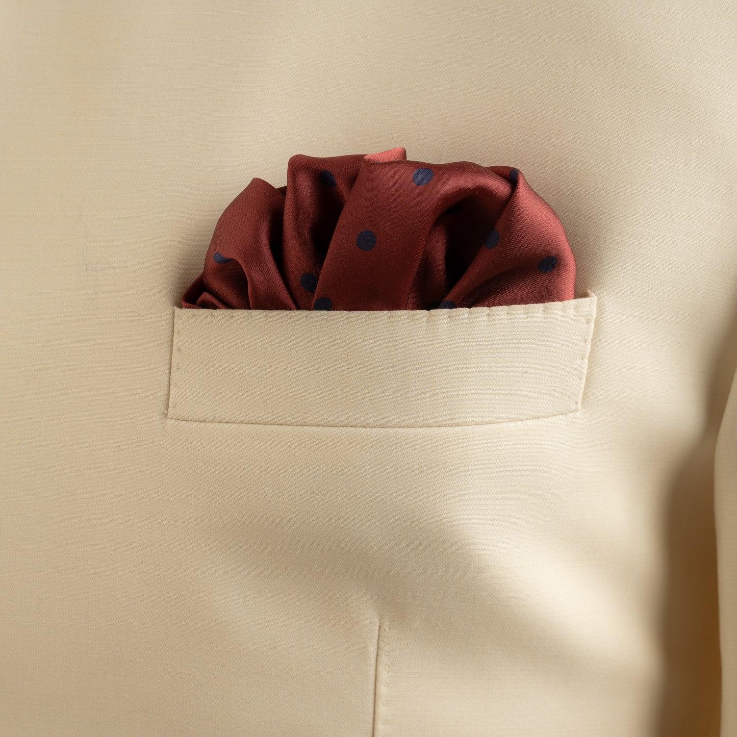 Maharaja Wine & Azure Polka Silk Pocket Square