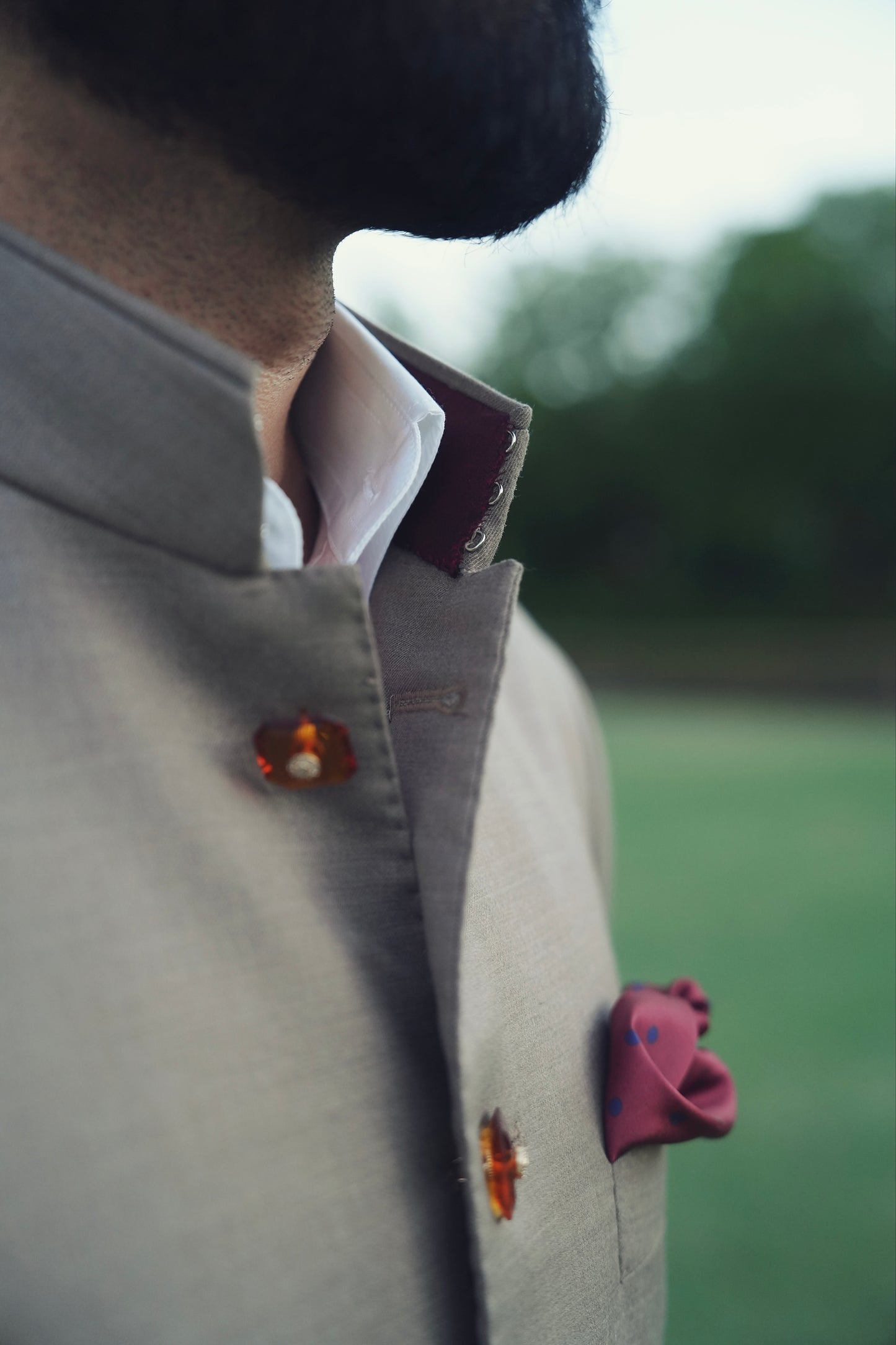 Beige Bandhgala With Classic Black Trouser