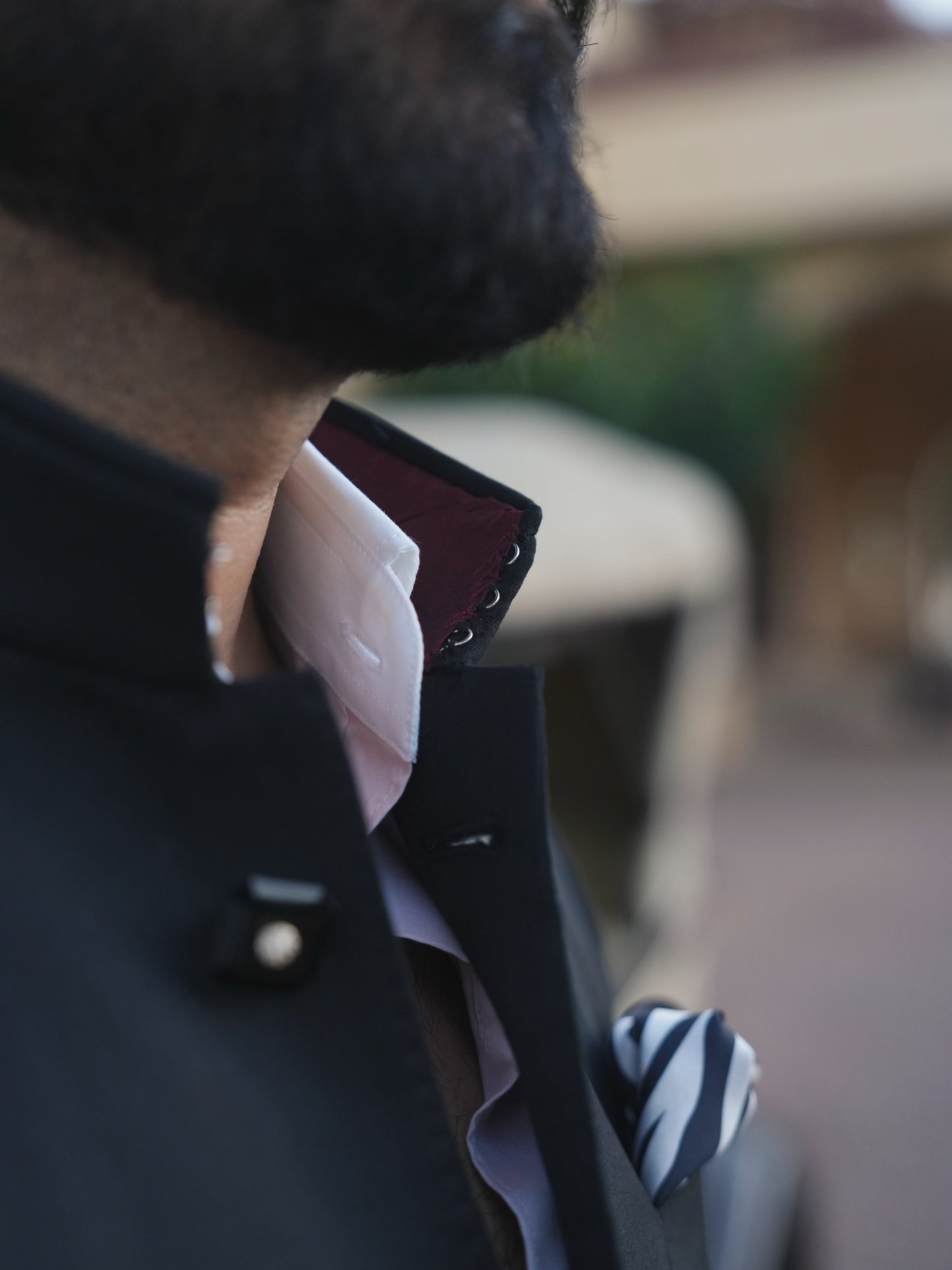 Hand stitched black bandhgala suit