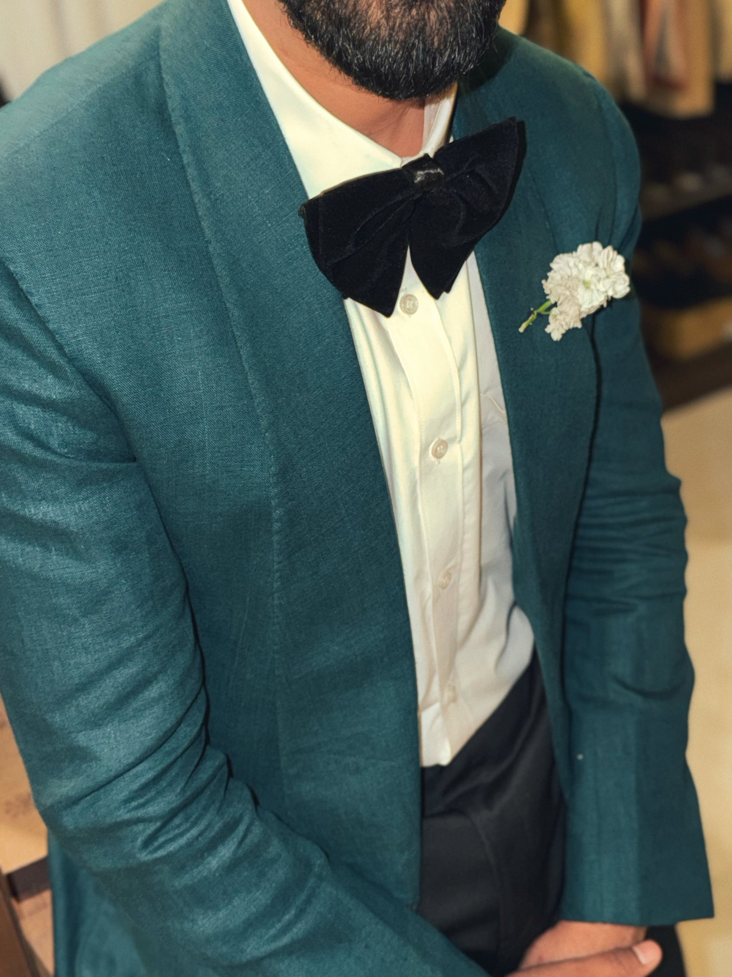 Linen Tuxedo Blazzer with Trouser