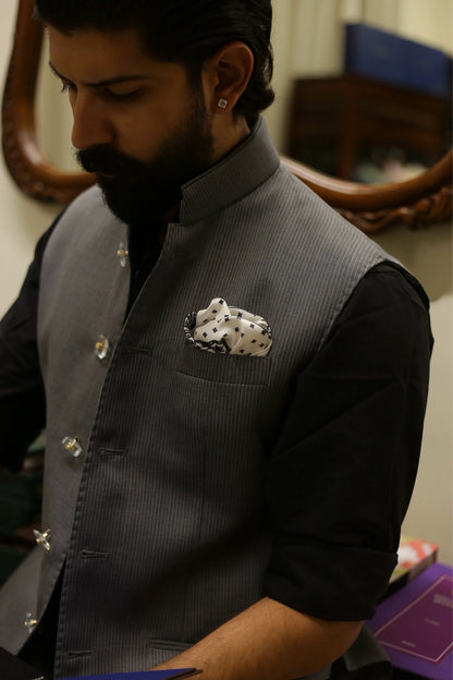 Grey Pinstripe Half Jacket