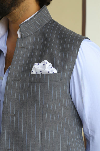 Grey Pinstripe Half Jacket