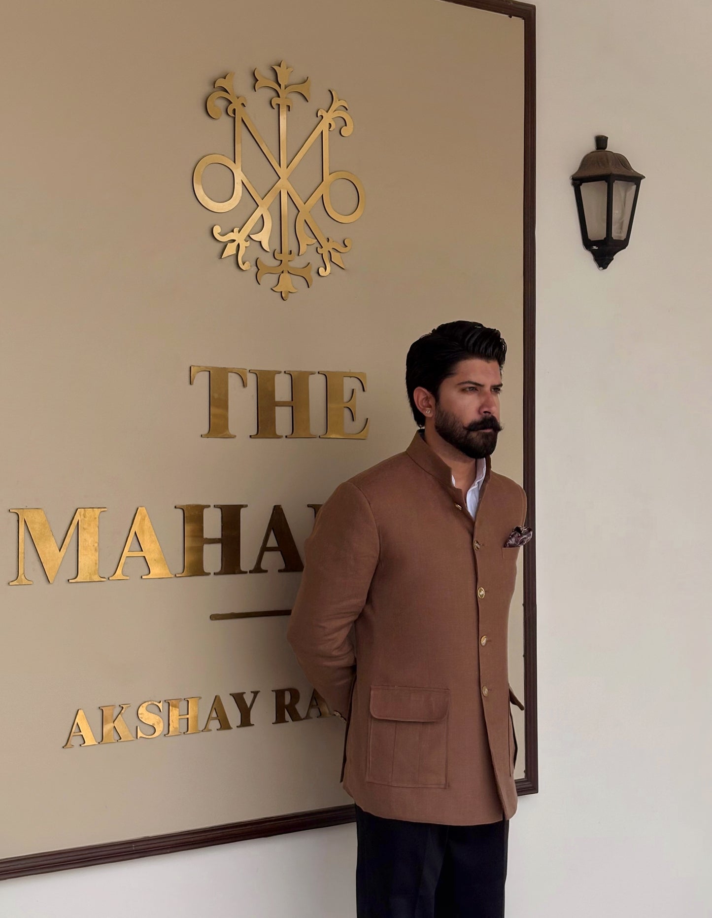 Brown Linen Bandhgala Set