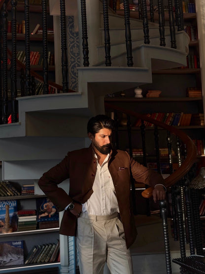 Linen Bandhgala With Cotton Trouser