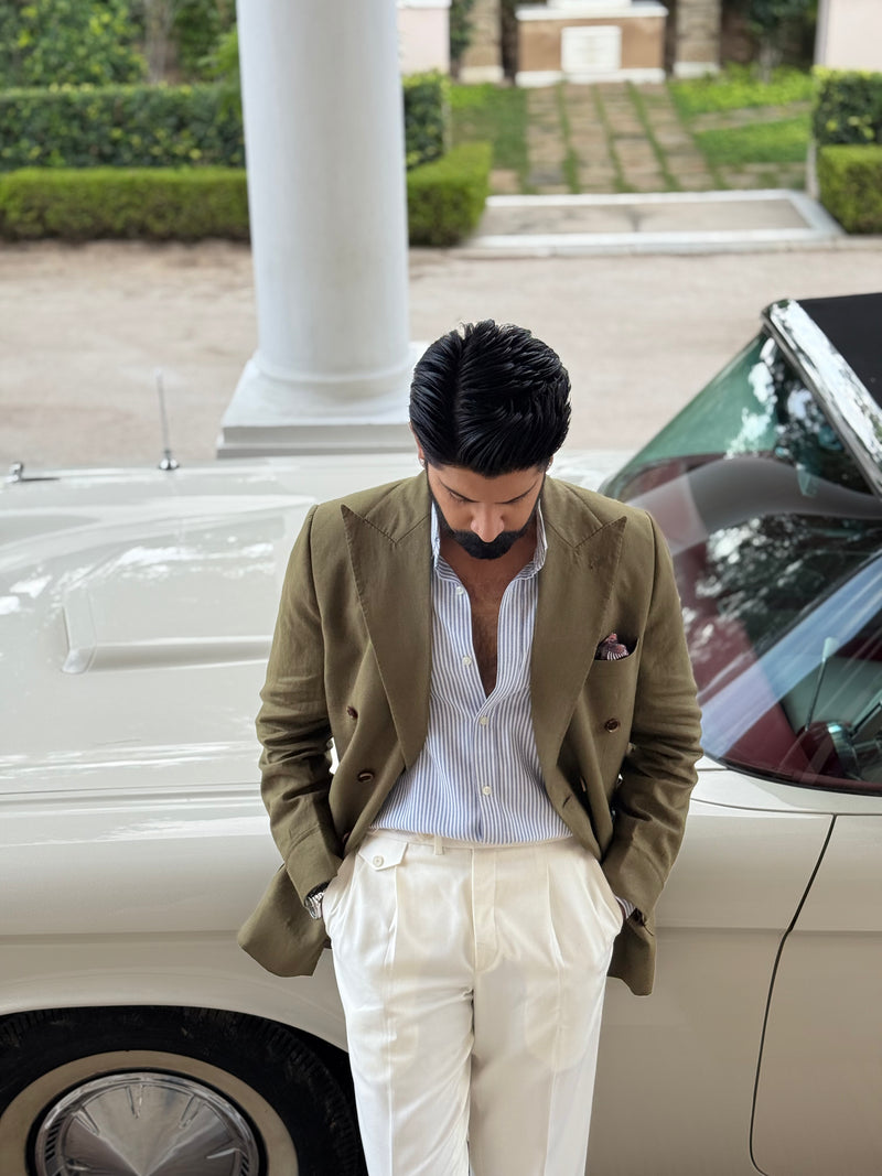 Linen Double Breasted Blazzer With Trouser