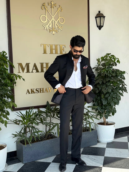 Black Bandhgala Suit – 2 Piece Set