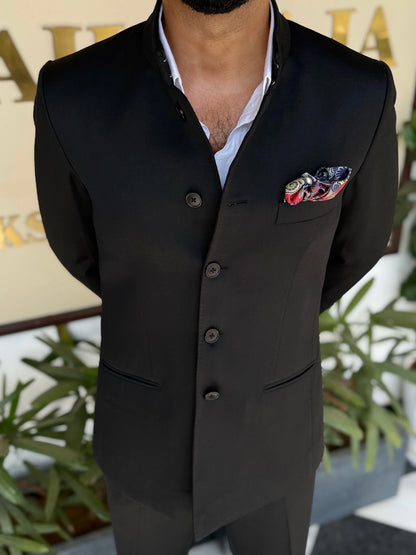 Black Bandhgala Suit – 2 Piece Set