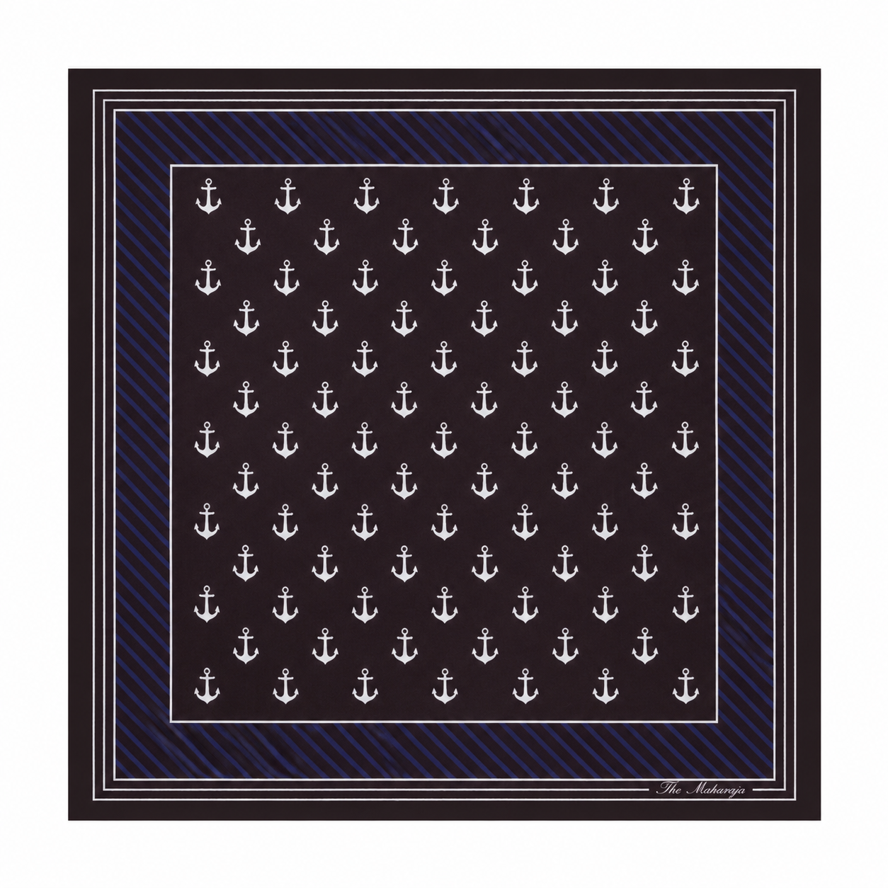 Maharaja Nautical Anchor Silk Pocket Square