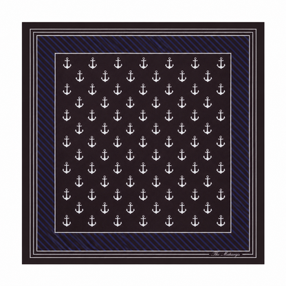 Maharaja Nautical Anchor Silk Pocket Square