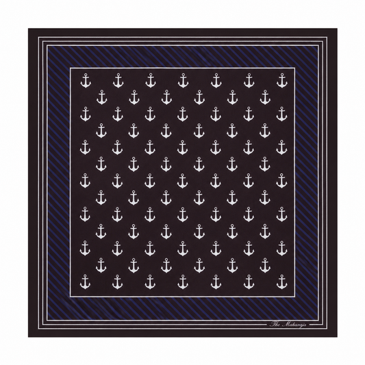 Maharaja Nautical Anchor Silk Pocket Square