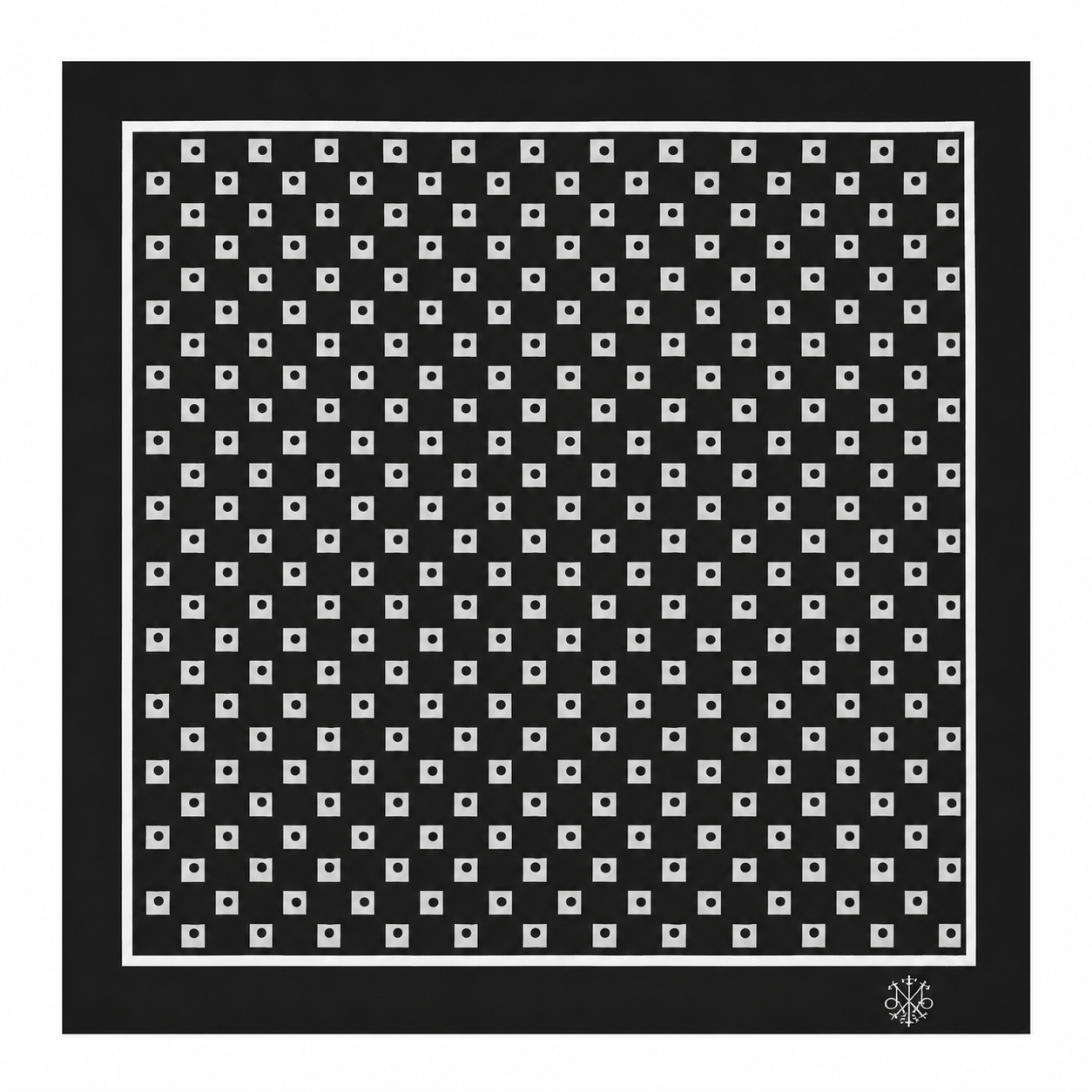 Maharaja Monochrome Grid Silk Pocket Square