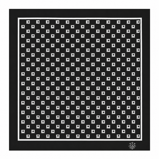 Maharaja Monochrome Grid Silk Pocket Square