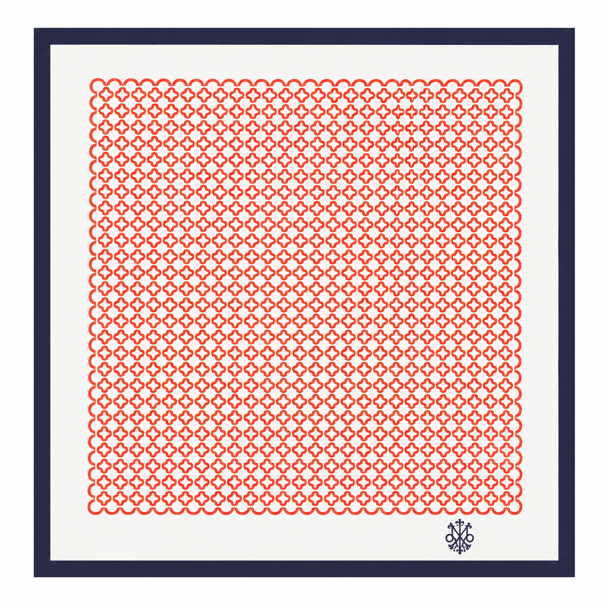 Maharaja Coral Lattice Silk Pocket Square