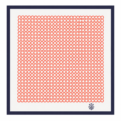 Maharaja Coral Lattice Silk Pocket Square