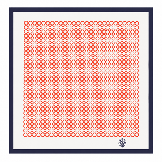 Maharaja Coral Lattice Silk Pocket Square