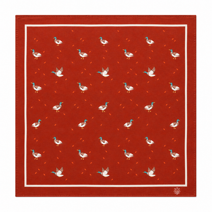 Maharaja Rust Mallard Silk Pocket Square