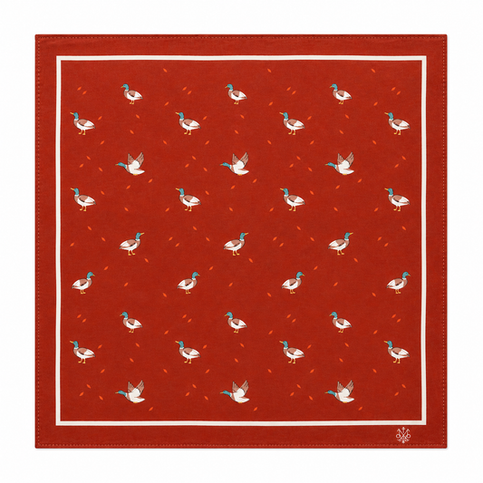 Maharaja Rust Mallard Silk Pocket Square