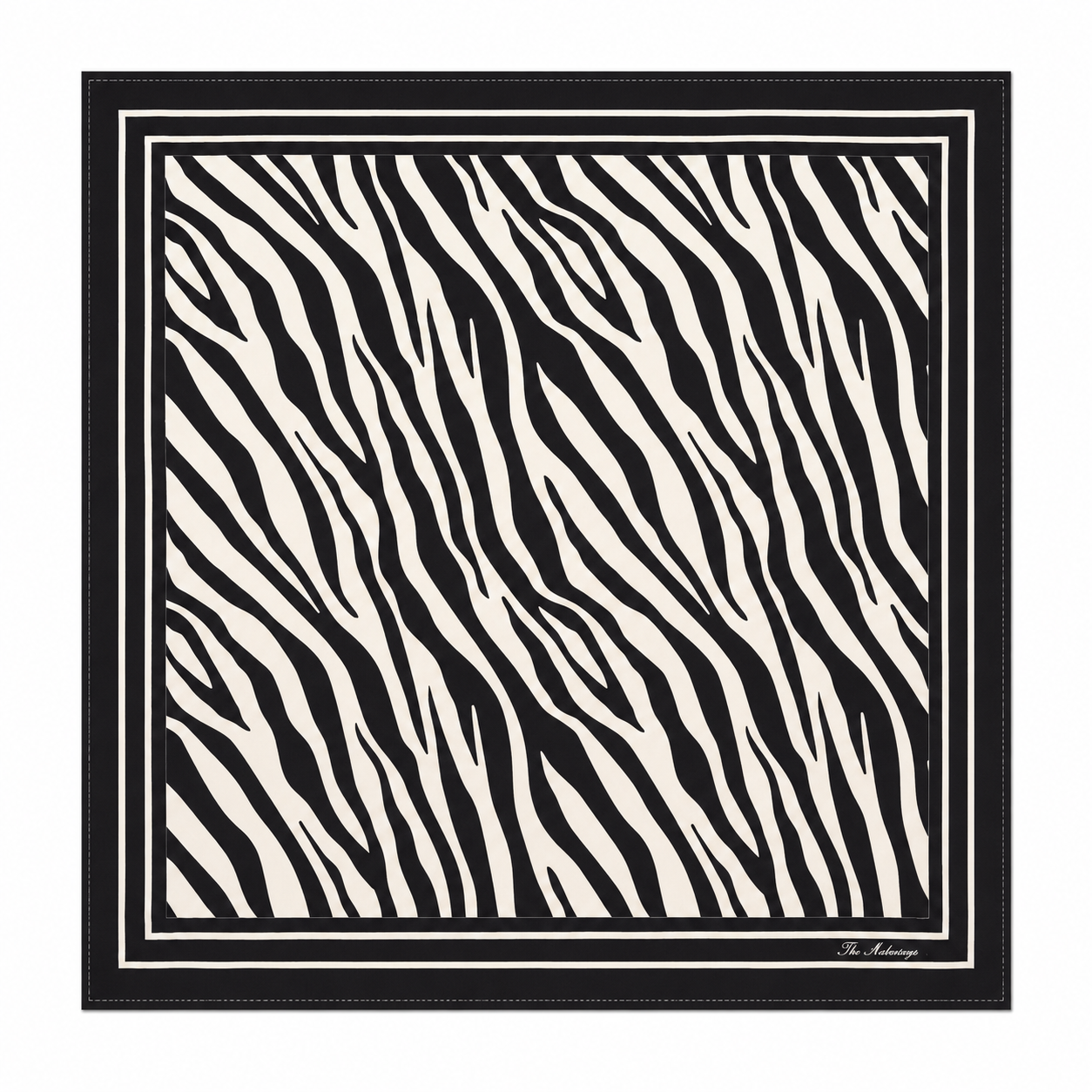 Maharaja Noir Zebra Silk Pocket Square