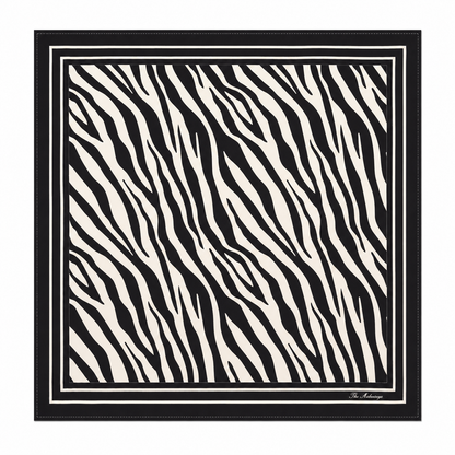 Maharaja Noir Zebra Silk Pocket Square