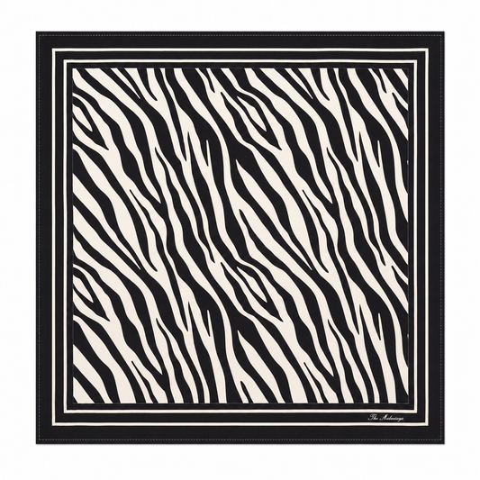 Maharaja Noir Zebra Silk Pocket Square