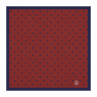 Maharaja Wine & Azure Polka Silk Pocket Square