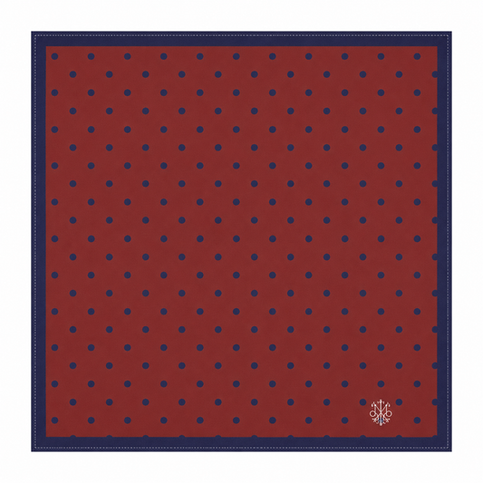 Maharaja Wine & Azure Polka Silk Pocket Square
