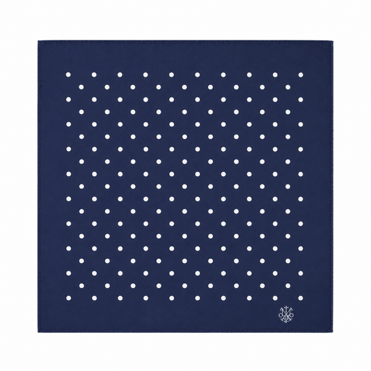 Maharaja Navy Polka Silk Pocket Square