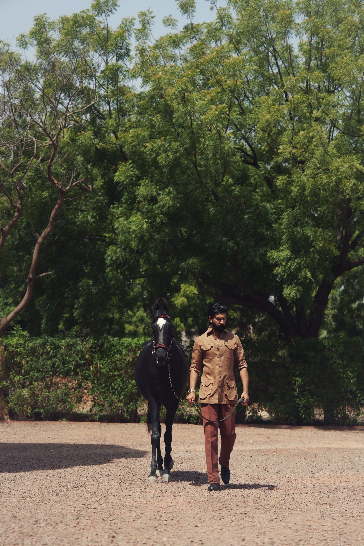 Desert Beige Linen Safari Shirt