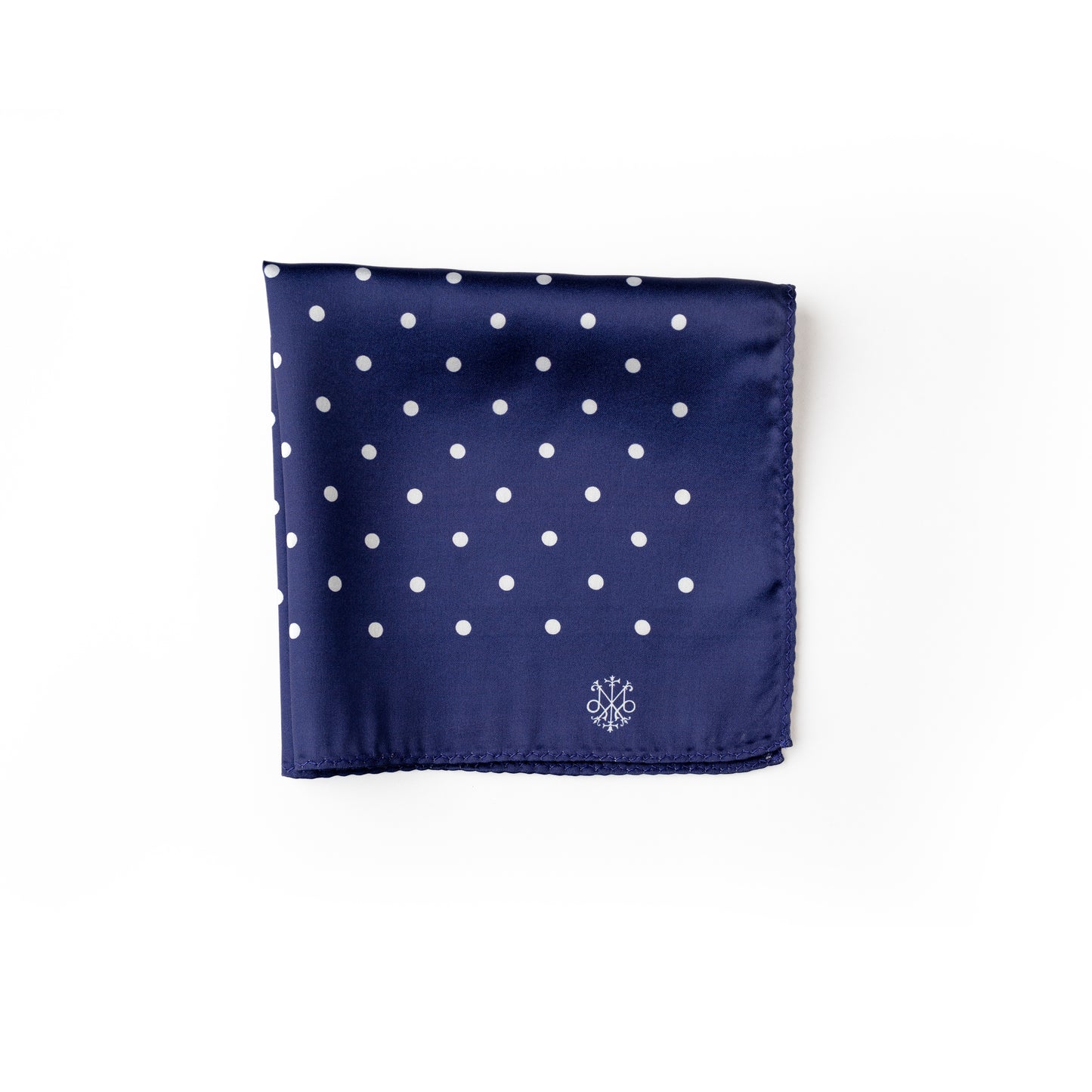 Maharaja Navy Polka Silk Pocket Square