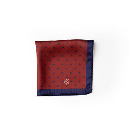 Maharaja Wine & Azure Polka Silk Pocket Square