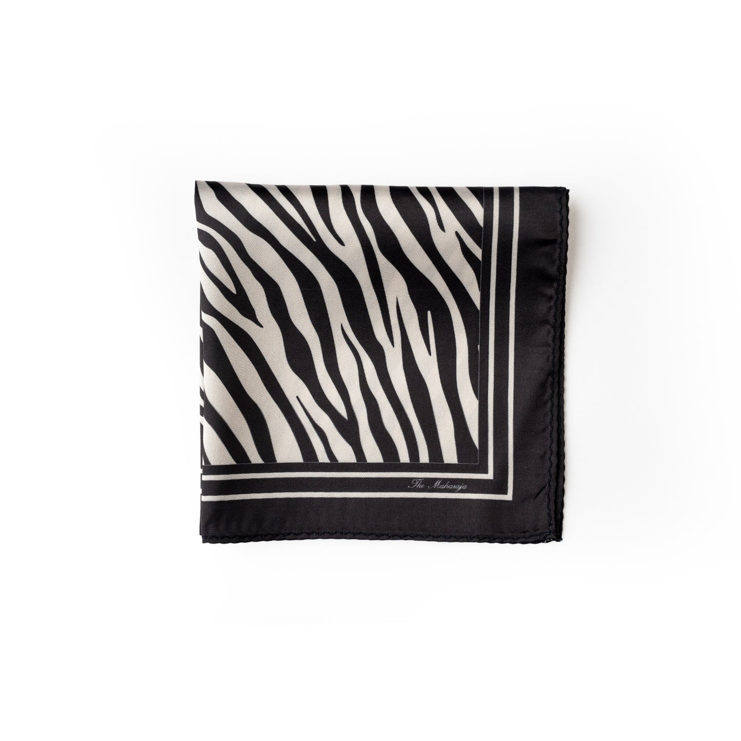 Maharaja Noir Zebra Silk Pocket Square