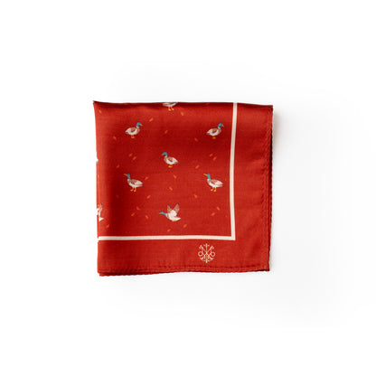 Maharaja Rust Mallard Silk Pocket Square