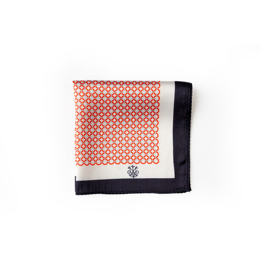 Maharaja Coral Lattice Silk Pocket Square