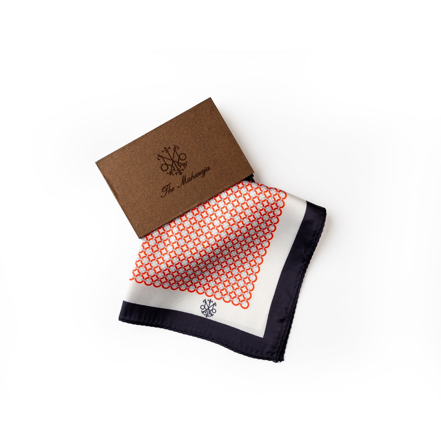 Maharaja Coral Lattice Silk Pocket Square