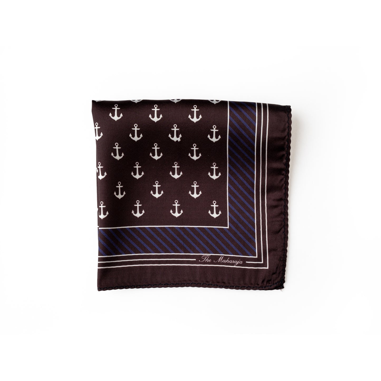 Maharaja Nautical Anchor Silk Pocket Square