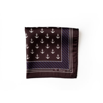 Maharaja Nautical Anchor Silk Pocket Square