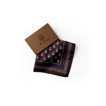 Maharaja Nautical Anchor Silk Pocket Square