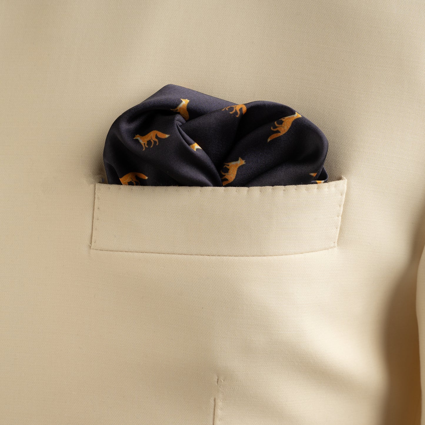 Maharaja Alpha Wolf Silk Pocket Square