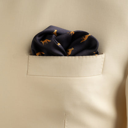 Maharaja Alpha Wolf Silk Pocket Square