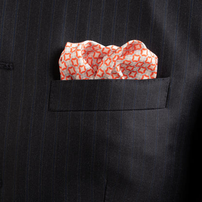 Maharaja Coral Lattice Silk Pocket Square