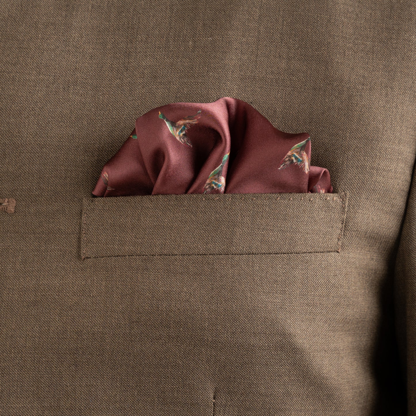 Maharaja Mallard Flight Silk Pocket Square