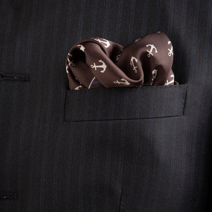 Maharaja Nautical Anchor Silk Pocket Square
