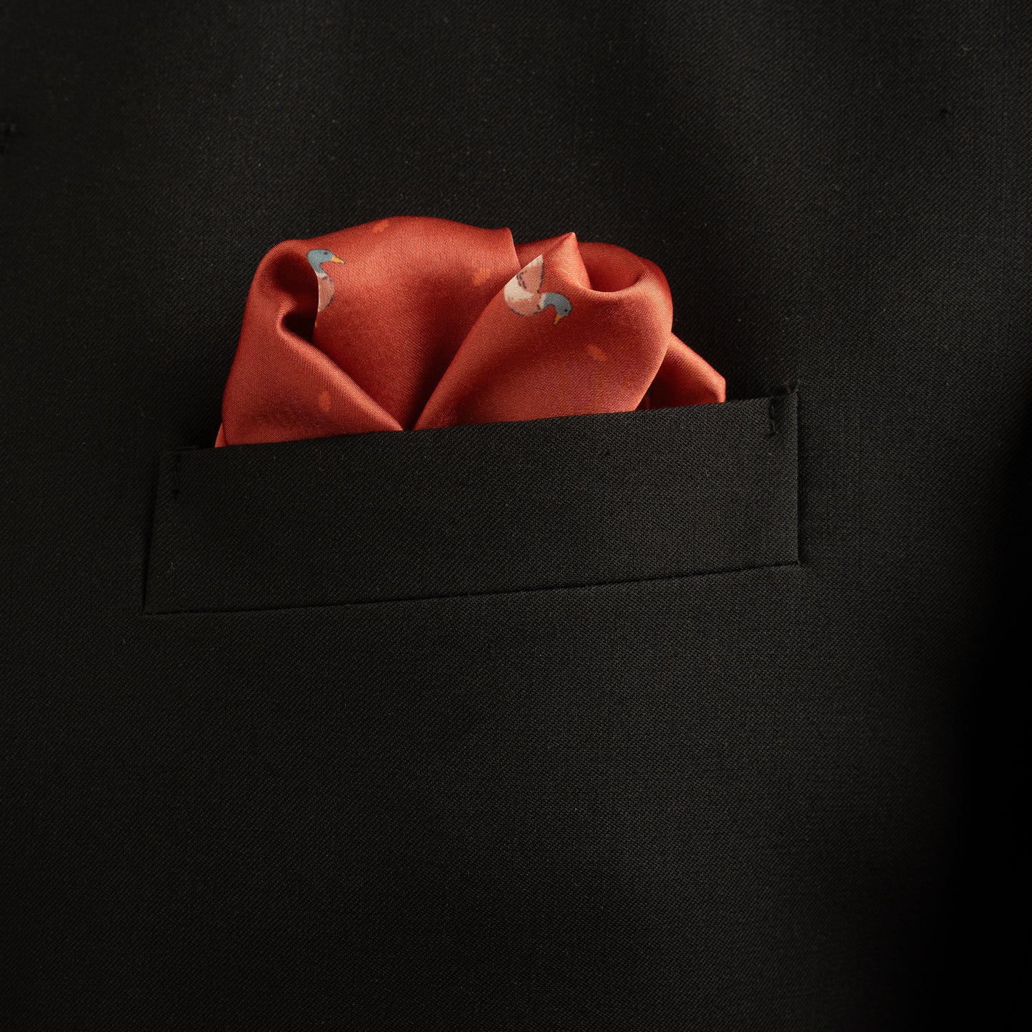 Maharaja Rust Mallard Silk Pocket Square