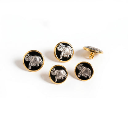 The Imperial Elephant Silver Button