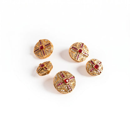 The Rajvansh Ruby Medallion Button