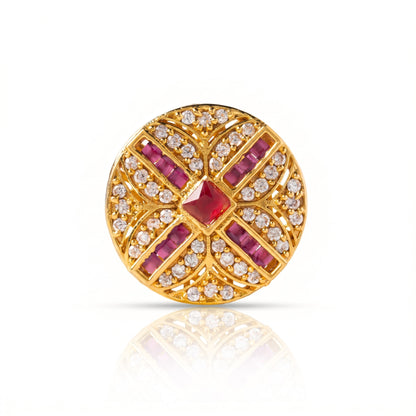 The Rajvansh Ruby Medallion Button