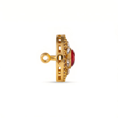 The Surya Ruby Oval Button
